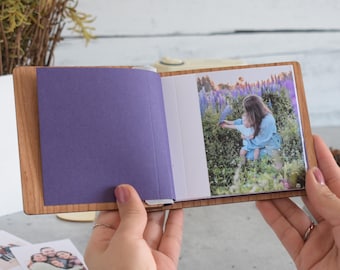 First Mother's Day Wooden mini Photo Album - 'Our First' Engraved Keepsake