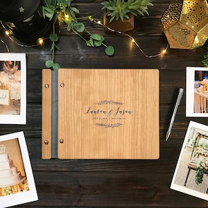 Wedding Guest Book, Personalized Guest Book, Wedding Photo Album, Wedding Decor, Photobooth Album, Wooden Guestbook, Journal
