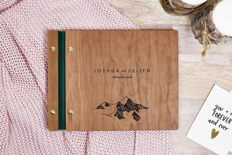 Camping Scrapbook with wood cover engraved your chosen image and message is the Unique Gift for Camper