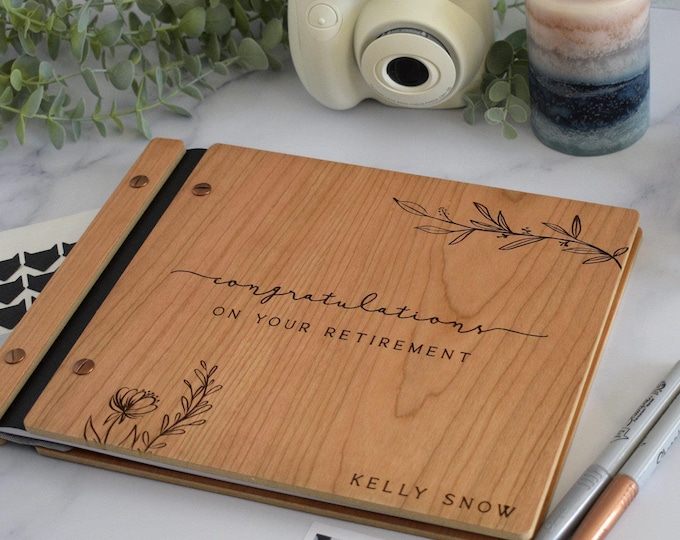 Retirement Memory Book, Personalized Retirement Gift for Her, Congratulations on Your Retirement Album
