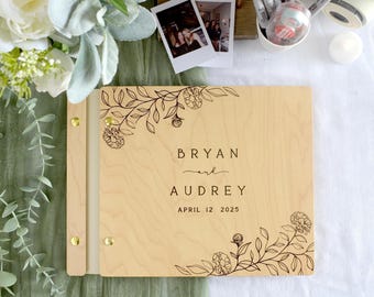 Wedding Guest Book Alternative, Wooden Guestbook, Personalized Wedding Book, Polaroid Guest book, Wedding Gift, Engagement Gift