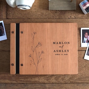 Drewniana Księga Gości Weselnych, Drewniana Księga Gości, Spersonalizowana Księga Ślubna, Księga Gości Polaroid, Prezent Ślubny, Prezent Zaręczynowy