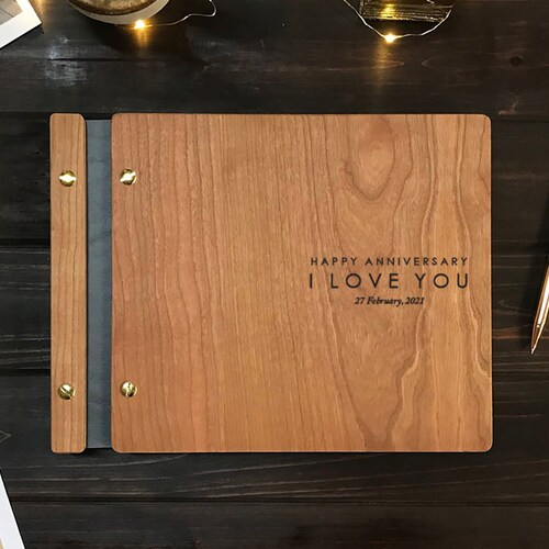 5th Anniversary Album Wedding Anniversary Journal Bamboo Etsy