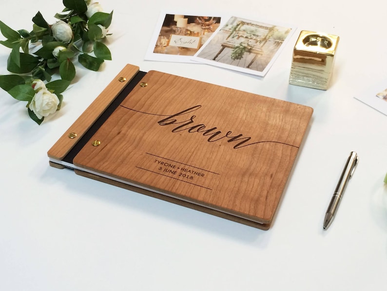 Wood Guest Book Album Photo Booth Guest Book Keepsake Photo Etsy
