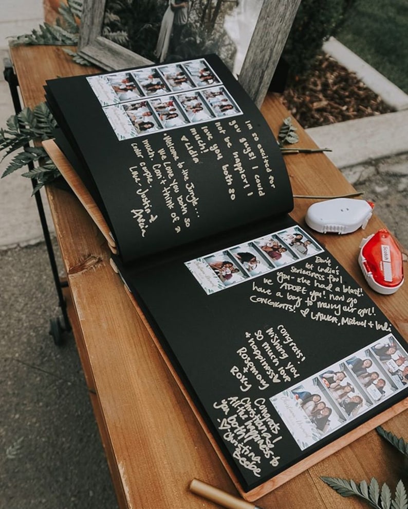 2024 Graduation Party Guest Book High School College Gift for Her Him Graduate Photo gold black Guest Book Album, Graduation Scrapbook image 8