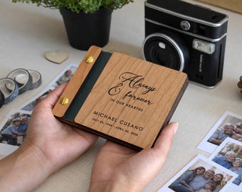 Custom Engraved Memorial Photo Album,  Funeral Keepsake Photo Print Book, Loss Of Loved One Gift, In Loving Memory Book
