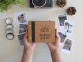 Custom Father's Day Mini Keepsake Photo Book - Handcrafted Wooden Cover, Personalized Gift for Dad product logo