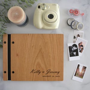 Wooden Wedding Guest Book - Personalized Laser Engraved, Perfect for Photos and Heartfelt Messages, Photobooth, Photo Album, Wedding Album
