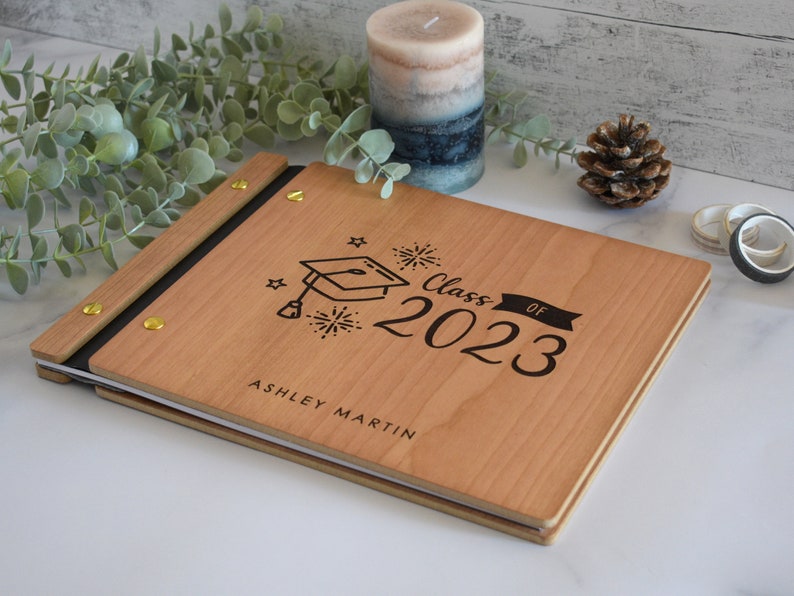 2024 Graduation Party Guest Book High School College Gift for Her Him Graduate Photo Guest Book Album, Graduation Scrapbook image 2