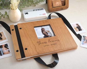 Wooden Boudoir Photo Album, Custom Boudoir Photo Book, Valentines Day Gift for him, Anniversary Gift for Boyfriend, Romantic Couples Gift