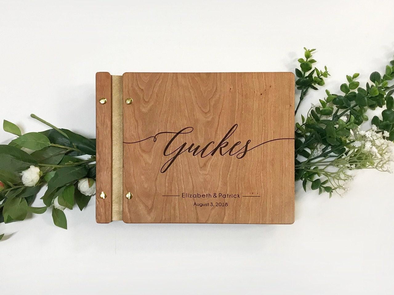 Wood Anniversary Album, Fifth Anniversary Gift, 50th Gold Anniversary Gift Ideas, Wooden Photo Album Scrapbook, Our First 5 Years Married