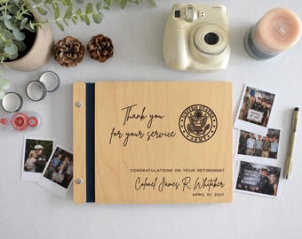 Personalized Military Retirement Guest Book, Army Retirement Memory Book, Custom Gift for Coworker, Retirement Gift for Service Member