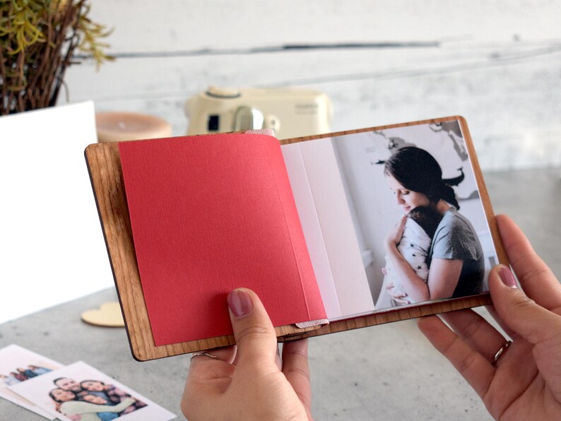 Capture cherished moments with Happy Mama-Bear Day – A perfect wooden photo book for moms.