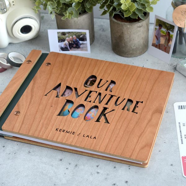 Adventure Book Scrapbook Valentines Gift for him, Personalized Anniversary Gift for her, Travel Scrapbook, Couples gift, Gifts for Boyfriend