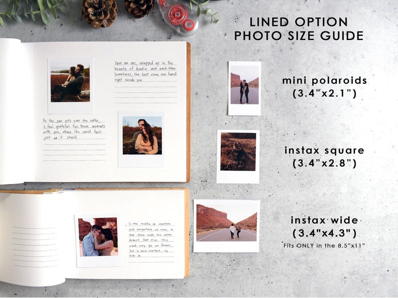 an open photo book with pictures of people on it