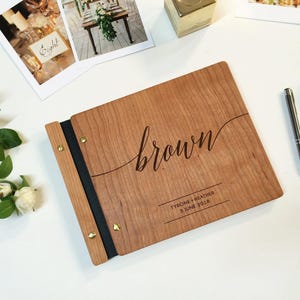 Wood Guest Book Album Photo Booth Guest Book Keepsake Photo Album Wedding Guestbook Custom Wooden Modern Guest Book