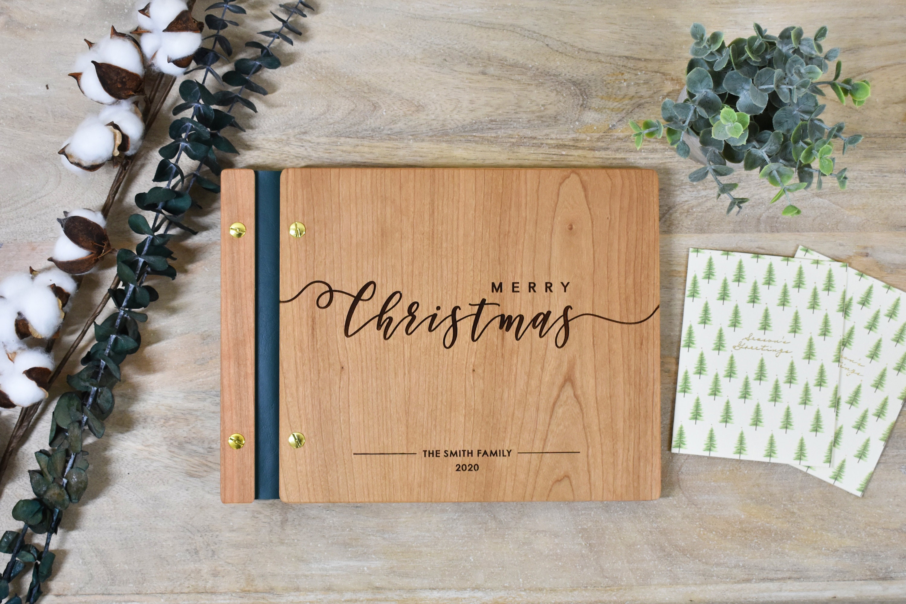 Christmas Photo Album Holiday Scrapbook Gifts for Her Gold Foil Christmas  Family Photo Album Personalized Holiday Photo Album 