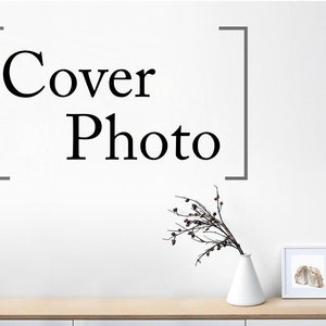 May include: White wall with the text "Cover Photo" in black brackets. A small white vase with a branch of dried flowers sits on a light wood surface.