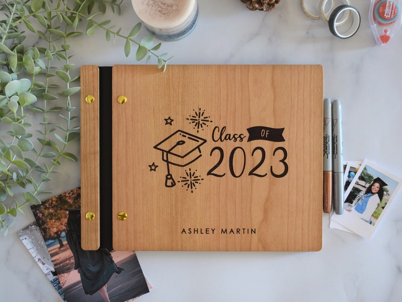 2024 Graduation Party Guest Book High School College Gift for Her Him Graduate Photo Guest Book Album, Graduation Scrapbook image 1