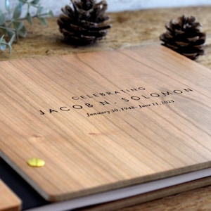 Custom Wooden Memorial Guest Book: A Personalized Celebration of Life image 9