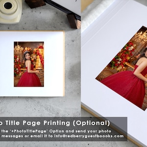 a photo book with a picture of a woman in a red dress