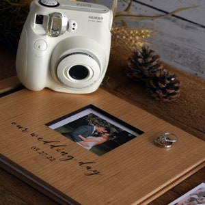 Wedding Guest Book Polaroid Guest Book Photobooth Album Wooden Guest Book Personalized Photo Album Wedding Album image 10