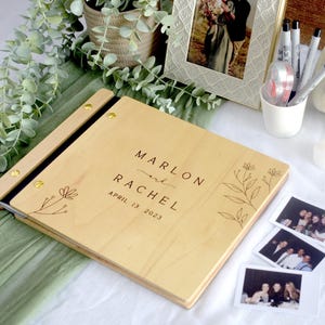 Wedding Guest Book Alternative, Wooden Guestbook, Personalized Wedding Book, Instax Photo Guest book, Wedding Gift, Engagement Gift