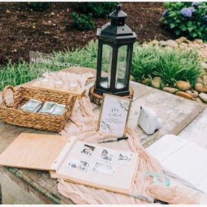 plain blank pages or lined layout pages for Polaroid or photo booth photos.