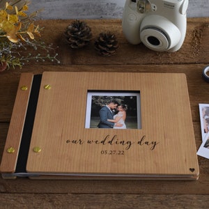 Wedding Guest Book Polaroid Guest Book Photobooth Album Wooden Guest Book Personalized Photo Album Wedding Album image 3