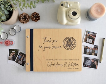 Personalized Military Retirement Guest Book, Army Retirement Memory Book, Custom Gift for Coworker, Retirement Gift for Service Member