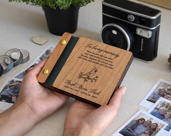 Custom Engraved Memorial Book, Remembrance Keepsake Photo Print Book, Loss Of Loved One Gift, In Loving Memory Book