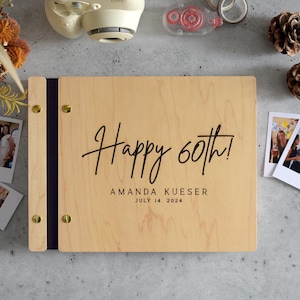 Birthday Gift for women, for men / Personalized 40th, 50th, 60th, 80th Birthday Guestbook / Adults Birthday Guest Book / Birthday Book