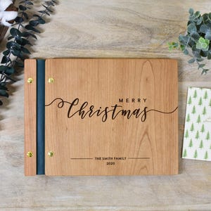 Album photo de Noël, Scrapbooking des Fêtes, Cadeaux pour elle, Album photo de Noël de famille, feuille d'or Album photo de Noël personnalisé pour les Fêtes