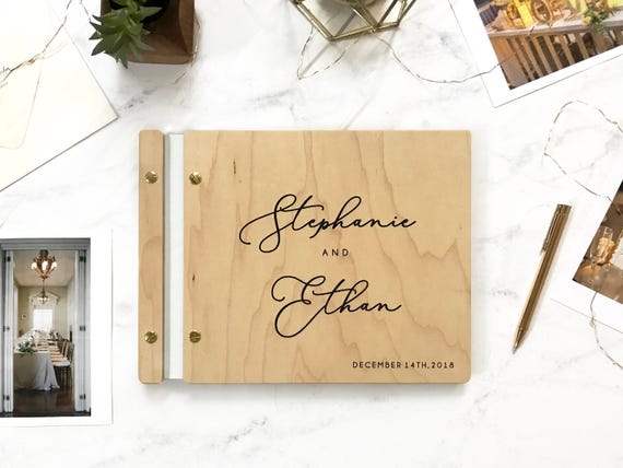 Wedding Guest Book Photo Album Wood Guestbook Gästebuch Holz Photobooth Album Rustic Guest Book