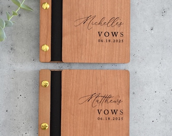 Personalized Wooden Wedding Guest Book, Wedding Gift, Vow Booklets for Bride and Groom, Engagement Gift, Couples Vow Renewal