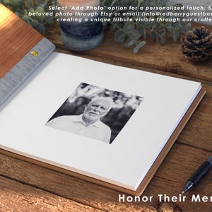 Custom Wooden Memorial Guest Book: A Personalized Celebration of Life image 3