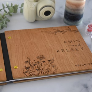 Wooden Wedding Guest Book Personalized Laser Engraved, Perfect for Photos and Heartfelt Messages, Photobooth, Photo Album, Wedding Album image 2