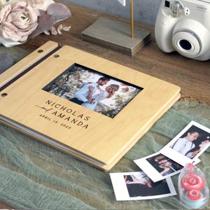 Personalized Photo Wedding Guest Book, Wooden Guestbook, Wedding Book, Polaroid Guest book, Wedding Gift, Engagement Gift