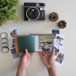 Mini álbum de fotos personalizado para o Dia dos Pais - Capa de madeira artesanal, presente personalizado para o papai. imagem 3