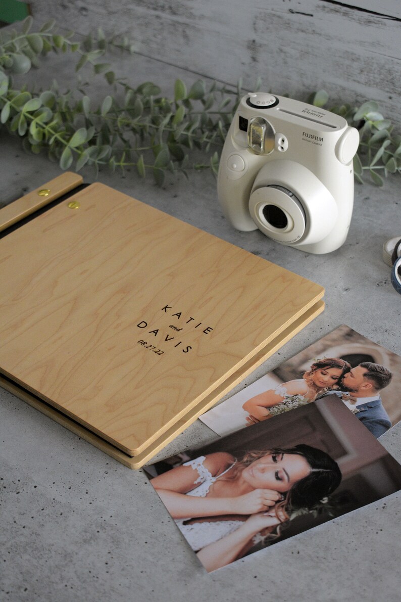 Wedding Guest Book, Wood Guest Book, Guest Book, Photobooth Guestbook, Wooden Guest Book, Personalized Photo Album, Wedding Album image 10