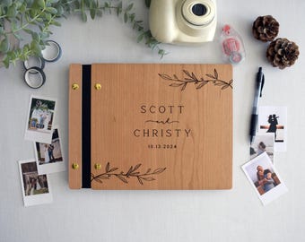 Wedding Guestbook, Personalized Wooden Guest book Perfect for Wedding, Photobooth, Photo Album, Wedding Album