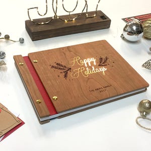 Album fotografico di Natale, album di ritagli per le feste, regali per lei, album fotografico di famiglia in lamina d'oro, album fotografico personalizzato per le feste