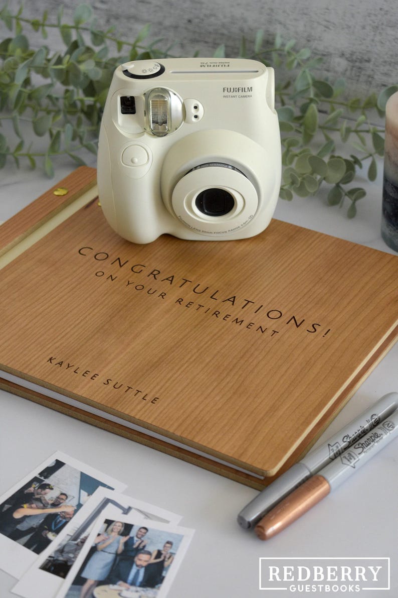 Retirement Party Guest Book, Personalized Retirement Book, Retirement Gift for women or men, Custom Photo Album, Farewell Gift for Coworker image 13
