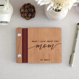 Letters To Mom Journal, Personalized Mothers Day Gift, Wooden Photo Album, Birthday Gift for Mom, Scrapbook for Mom, Memory Journal Keepsake