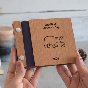 Capture the start of a journey with a wooden keepsake book for your first Mothers Day together.