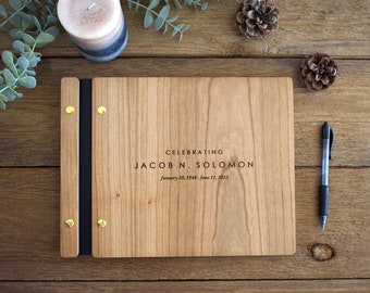 Custom Wooden Memorial Guest Book: A Personalized Celebration of Life