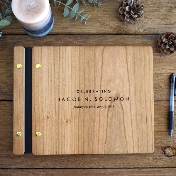 Custom Wooden Memorial Guest Book: A Personalized Celebration of Life