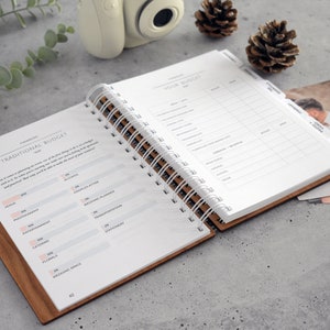 Wooden Wedding Planner Book / Floral Custom Wedding Planner
