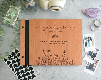 Wildflower Graduation Guest Book, Personalized Class of 2026 Graduation Memory Book, Graduation Party Decor, Graduation Gift