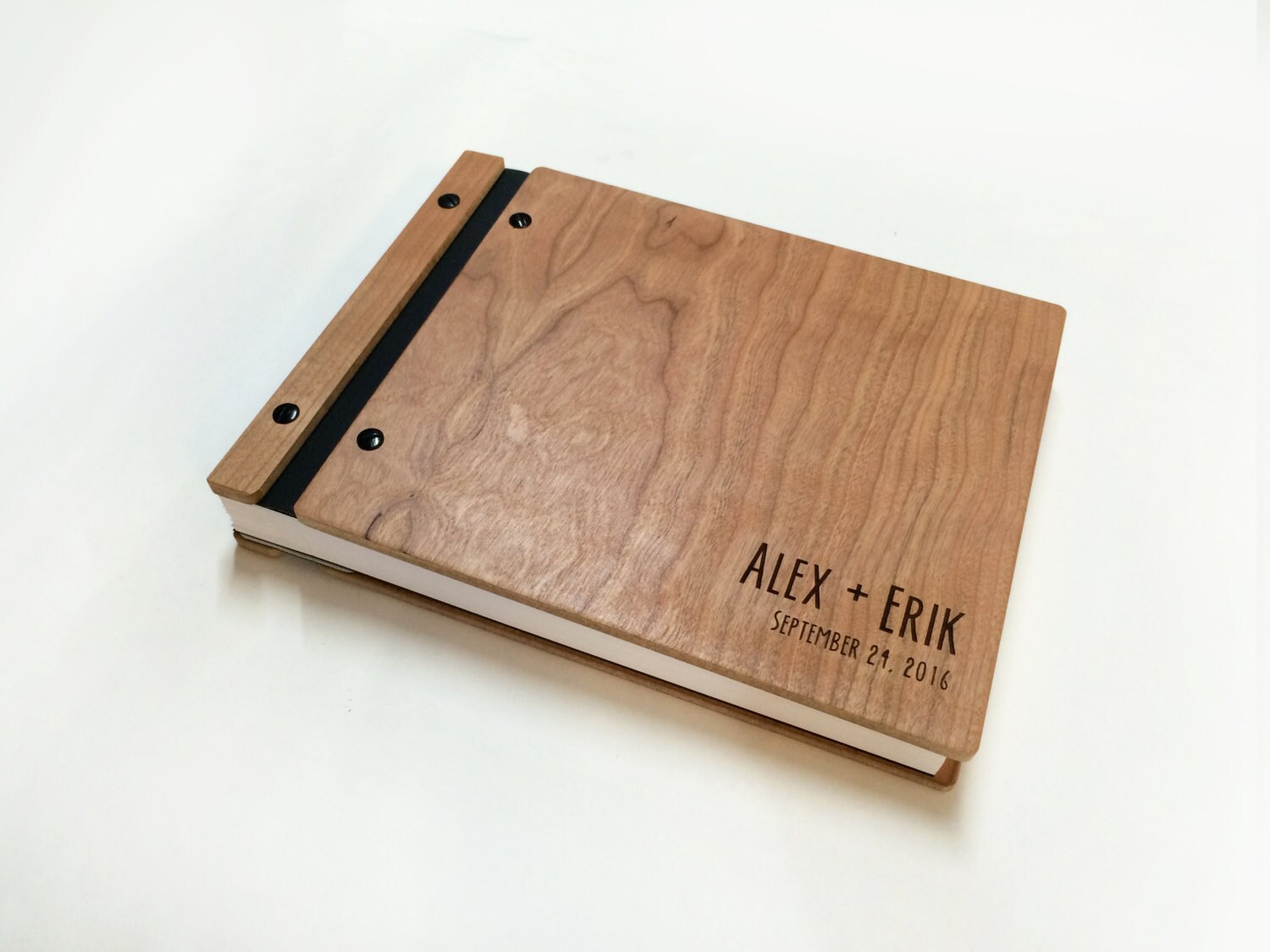 Modern Guest Book Custom Wooden Guestbook Wedding Guestbook Etsy